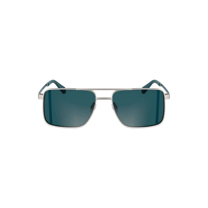 Gray Metal Men SunglassElevate your style quotient effortlessly with these sleek Calvin Klein sunglasses, engineered for the modern trendsetter. Crafted with a sophisticated metal frame that encases the statement-making square blue lenses, these shades ar
