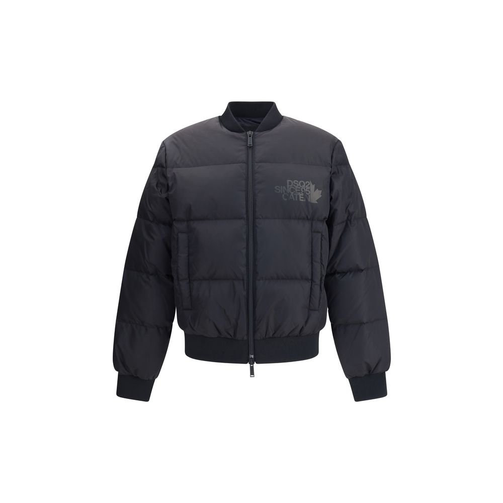 Black Polyamide BomberThe Easy Puffer Down Jacket by Dsquared2 is ideal for tackling the cold season in style. Featuring a quilted and padded design, it features a ribbed collar, cuffs and hem for a snug and comfortable fit. The double-slider front zipper