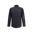 Black Denim ShirtDsquared2’s Classic Western Shirt reinterprets the iconic Western style with a contemporary twist. Made from cotton denim, it features a classic collar, front snap button closure and adjustable cuffs. The two flap patch pockets on the fro