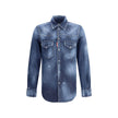 Blue Denim ShirtDsquared2’s Fashion Western shirt combines classic Western style with an urban, lived-in aesthetic. Made of cotton denim with a vintage worn-effect design, it features a classic collar, front button closure and adjustable button cuffs. The