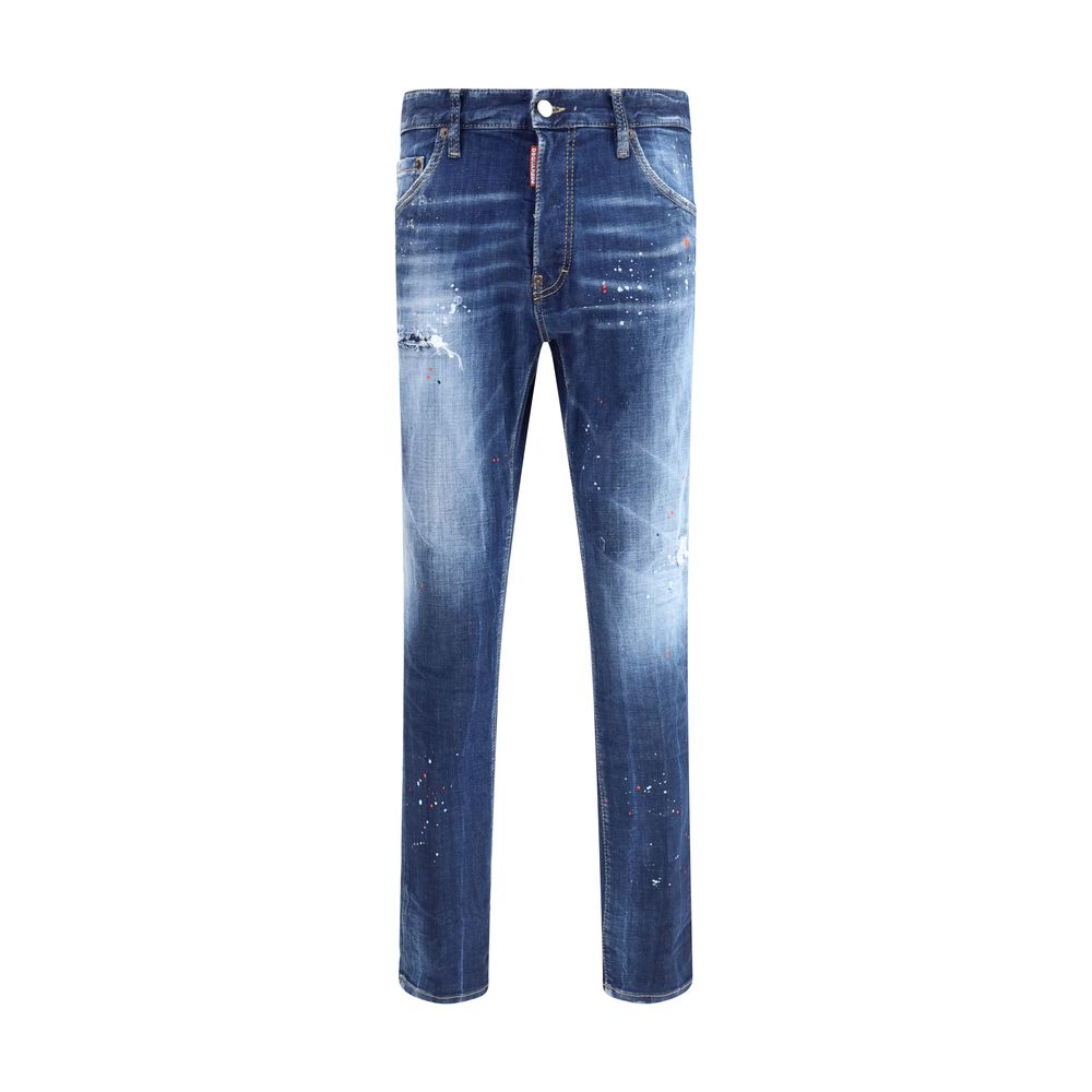 Blue Cotton Slim Fit JeansDsquared2’s Cool Guy Jeans are an iconic garment with a bold, contemporary character. Made from cotton and featuring a five-pocket design, they feature a front button closure and belt loops for a customizable fit. The logoed leat