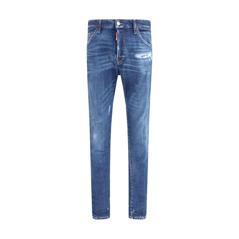 Blue Cotton Skinny JeansDsquared2’s Cool Guy Jeans combine bold style and vintage details in a skinny model with a modern and sophisticated cut. Made with a classic five-pocket design, they offer practicality and a slim fit that enhances the silhouette. T