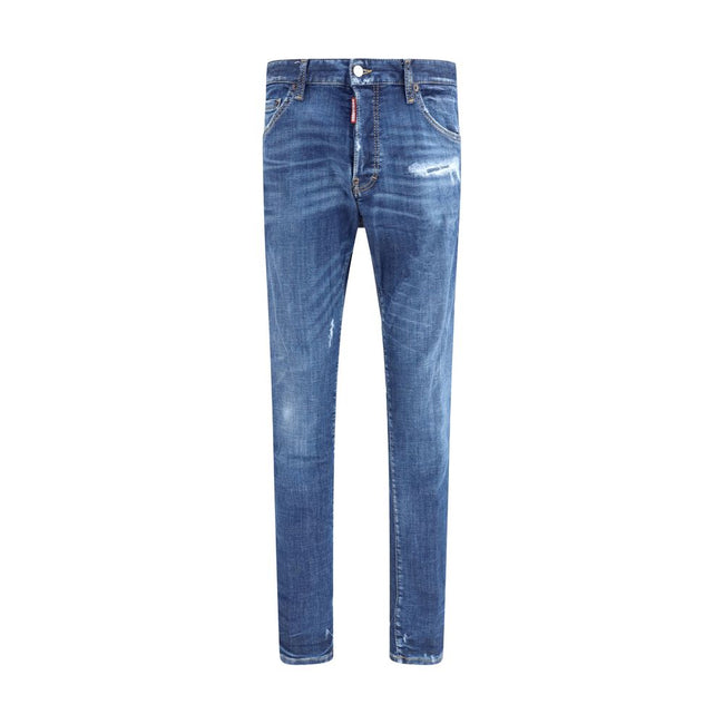 Blue Cotton Skinny JeansDsquared2’s Cool Guy Jeans combine bold style and vintage details in a skinny model with a modern and sophisticated cut. Made with a classic five-pocket design, they offer practicality and a slim fit that enhances the silhouette. T