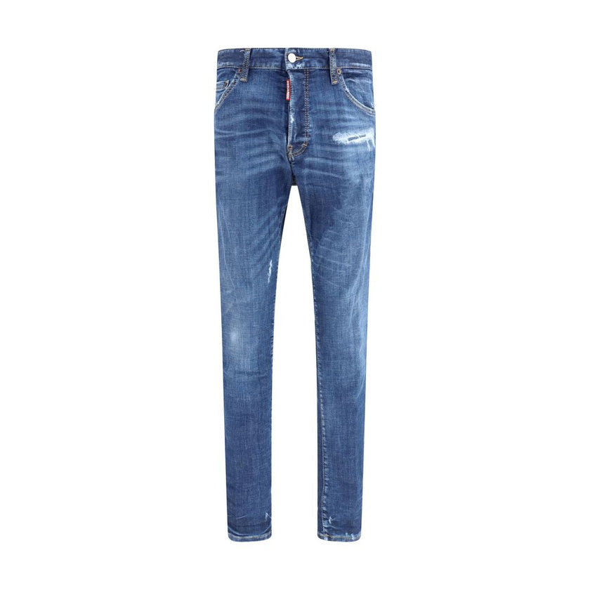 Blue Cotton Skinny JeansDsquared2’s Cool Guy Jeans combine bold style and vintage details in a skinny model with a modern and sophisticated cut. Made with a classic five-pocket design, they offer practicality and a slim fit that enhances the silhouette. T
