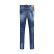 Blue Cotton Slim Fit JeansDsquared2’s Cool Guy Jeans are an iconic garment with a bold, contemporary character. Made from cotton and featuring a five-pocket design, they feature a front button closure and belt loops for a customizable fit. The logoed leat