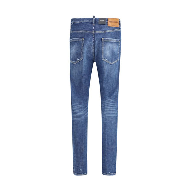 Blue Cotton Skinny JeansDsquared2’s Cool Guy Jeans combine bold style and vintage details in a skinny model with a modern and sophisticated cut. Made with a classic five-pocket design, they offer practicality and a slim fit that enhances the silhouette. T