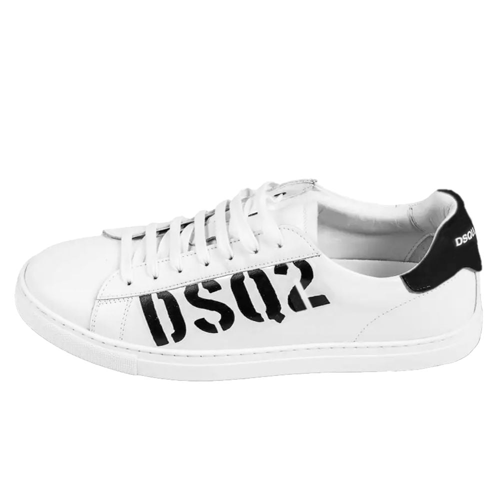 White Calfskin SneakerDsquared2 low sneakers in white calfskin, black leather heel counter, DSQ2 logo print on the sidesWhite Calfskin Sneaker${tagsDsquared²Aulae White Calfskin Sneaker Dsquared²Aulae White Calfskin Sneaker Dsquared2 low sneakers in white