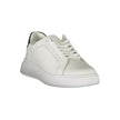 Sleek White Contrast Lace-Up SneakersElevate your style with these well-crafted sneakers featuring a striking print and contrast details guaranteed to turn heads. The prominent logo of Calvin Klein adds a touch of luxury to your sporty look. Meticulously