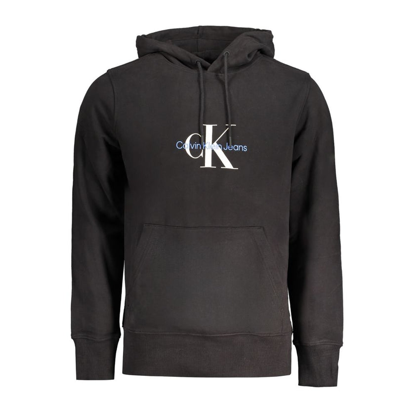 Black Cotton Men Sweater HoodieElevate your wardrobe with the quintessence of modern luxury — the Calvin Klein long-sleeved hooded sweatshirt. Crafted for the trendsetters, this sleek black piece embodies style with functionality, featuring a central pock