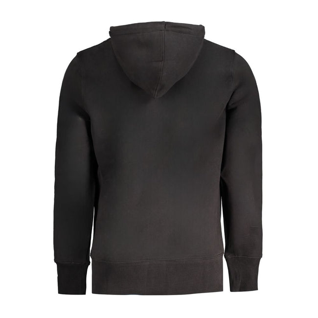 Black Cotton Men Sweater HoodieElevate your wardrobe with the quintessence of modern luxury — the Calvin Klein long-sleeved hooded sweatshirt. Crafted for the trendsetters, this sleek black piece embodies style with functionality, featuring a central pock