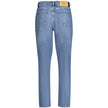 Blue Cotton Women JeansStep into the world of eco-conscious fashion with these stylish Calvin Klein Mom Jeans. Designed to make a statement while supporting sustainability, they feature a subtle washed effect for that ideal vintage appeal. Meticulously cr