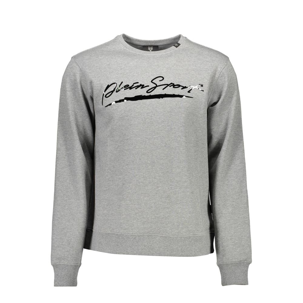 Grigio Cotton Sweatshirt with Bold Logo by PLEIN SPORT