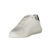 White Leather Men SneakerElevate your sneaker game with the cutting-edge style of Calvin Klein’s latest offering. These sports shoes come laced with bold, contrasting black details that capture the essence of urban chic. Featuring a removable insole for u
