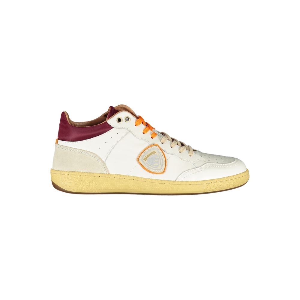 Nero Leather Men's Sneaker with Contrast Details
