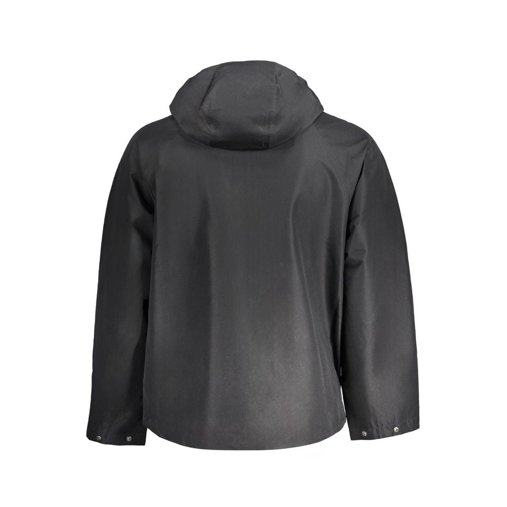 Black Polyester Men's JacketUnleash the epitome of contemporary cool with this sleek Calvin Klein sports jacket. Designed for the modern man about town, this black hooded jacket with long sleeves offers both style and substance. Crafted from high-quality