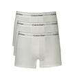 White Cotton Men BoxerElevate your essentials with Calvin Klein’s signature finesse. This tri-pack of Parigamba Shorty boxers blends style with unparalleled comfort, featuring an elastic waistband adorned with the iconic logo. With contrasting details for