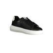 Black Polyester Women SneakerStep into the urban jungle with flair in these Calvin Klein sneakers. Crafted for the daring fashionista, they blend bold design with sustainability. Featuring a dynamic mix of contrasting details and the iconic logo print, th