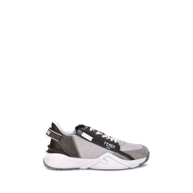 Beige Calf Leather Bos Taurus Low Top SneakersThe Fendi Flow leather Sneakers are a bold and contemporary model that combines comfort and luxury. With a structured sole, these sneakers offer excellent grip and stability. The elongated toe gives a slender