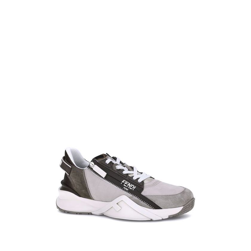 Beige Calf Leather Bos Taurus Low Top SneakersThe Fendi Flow leather Sneakers are a bold and contemporary model that combines comfort and luxury. With a structured sole, these sneakers offer excellent grip and stability. The elongated toe gives a slender