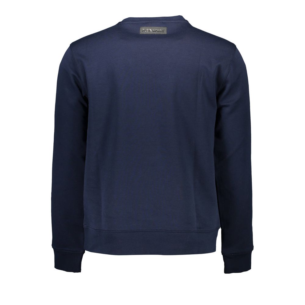 Blaues Baumwoll-Sweatshirt mit ikonischem Logo-Detail