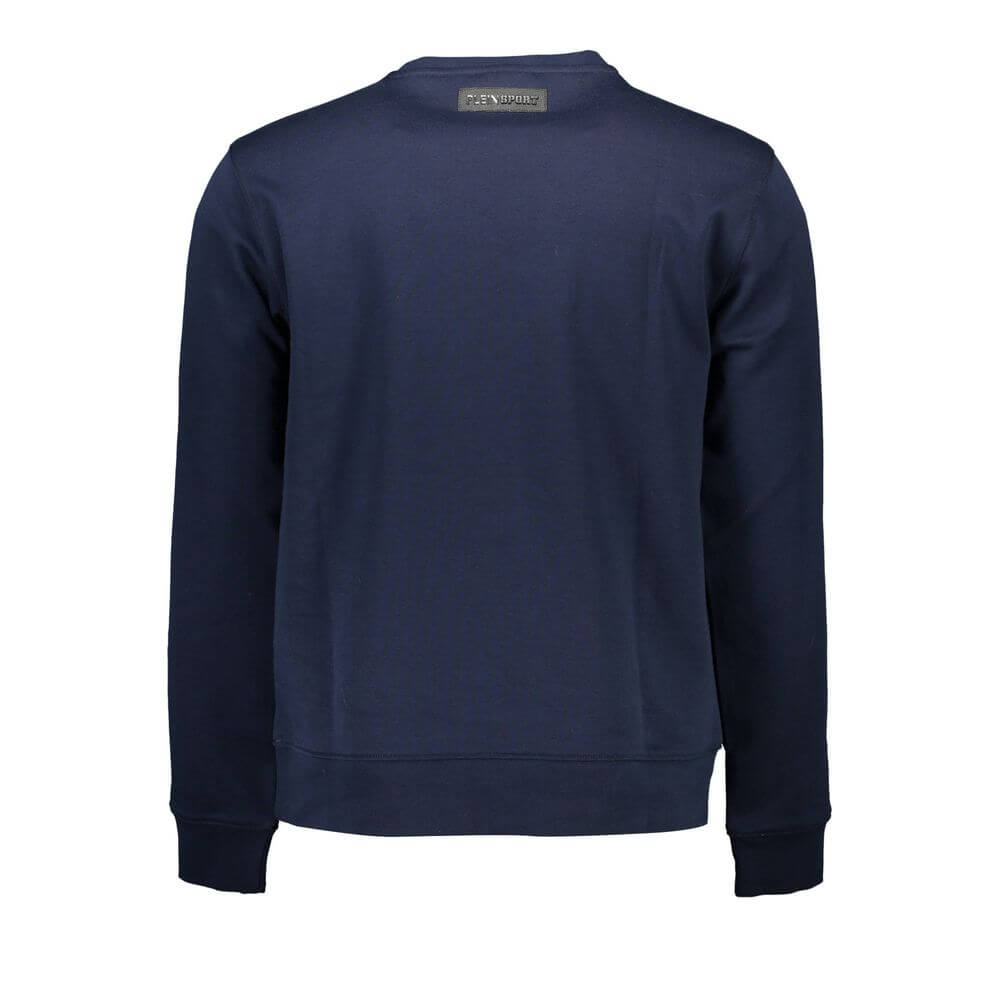 Blue Cotton Men SweaterStep into the realm of luxury and athleticism with this stellar Plein Sport sweatshirt. Crafted for the bold and the fashion-forward, it boasts a distinctive blue hue accented with contrasting details that announce your presence. Th