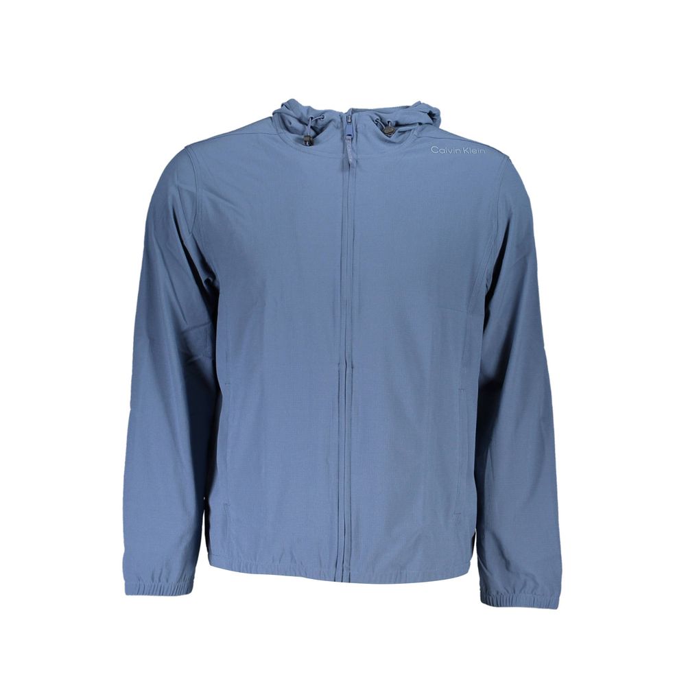 Blue Polyester Men's SweaterDive into the epitome of sleek comfort with this Calvin Klein hoodie, a testament to the brand’s relentless pursuit of modern elegance. Precision-crafted for the fashion-forward individual, it boasts functionality with its brea