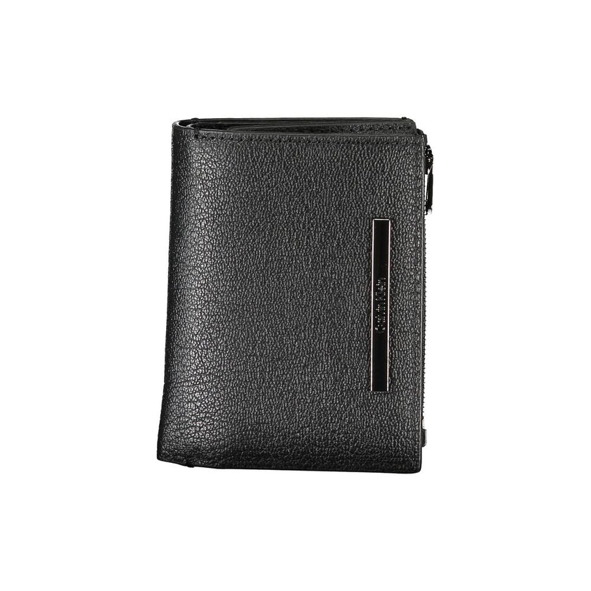 Sleek Black Leather Wallet with Coin PurseDiscover the sophistication of Calvin Klein’s craftsmanship with this sleek black leather wallet. Designed for the modern man, this wallet features two spacious compartments to keep your essentials organized. A co