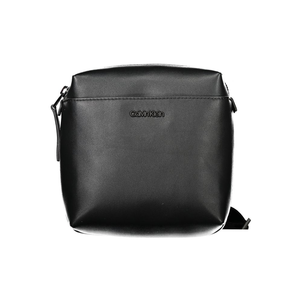 Black Polyethylene Men Shoulder BagElevate your accessory game with the sleek and stylish Calvin Klein shoulder bag, designed for the modern trendsetter. Crafted from premium 100% polyethylene for durability with a minimalist aesthetic, this bag features