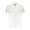 White Cotton Men Polo ShirtElevate your wardrobe with the epitome of timeless elegance – the Calvin Klein Classic Fit Polo. This crisp, white polo exudes sophistication with understated embroidery and the iconic logo adorning the chest. Crafted from a pre
