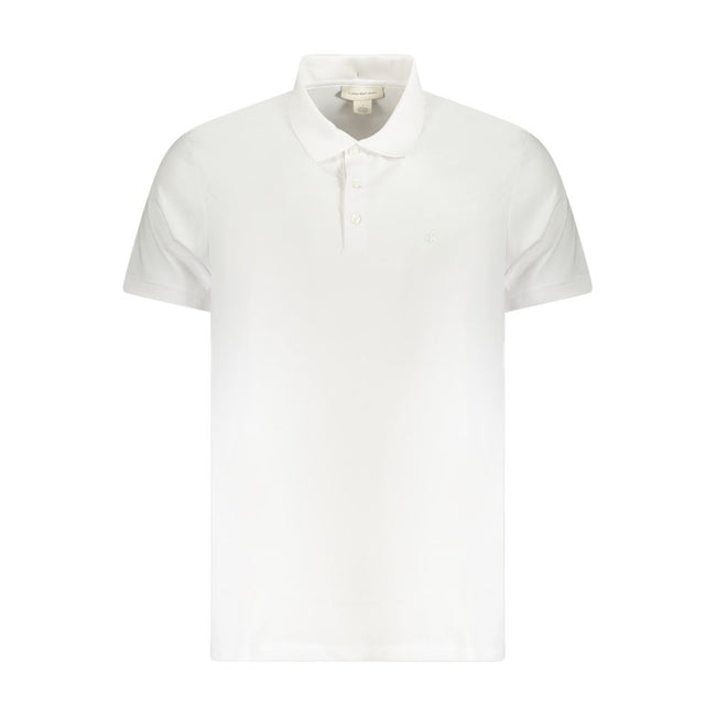 White Cotton Men Polo ShirtElevate your wardrobe with the epitome of timeless elegance – the Calvin Klein Classic Fit Polo. This crisp, white polo exudes sophistication with understated embroidery and the iconic logo adorning the chest. Crafted from a pre