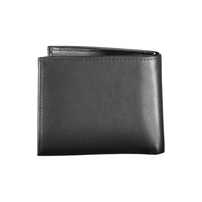 Black Leather Men WalletPresenting the ultimate fusion of sophistication and practicality – the Calvin Klein Leather Wallet. This sleek black accessory doesn’t just carry your essentials; it guards them too. With RFID blocking technology, your cards stay