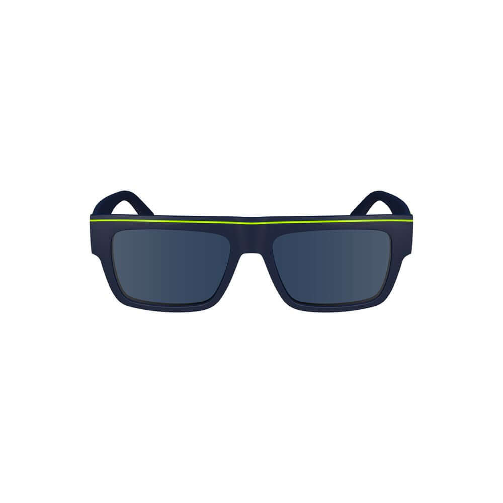 Blue Plastic Men SunglassesElevate your style quotient with these striking Calvin Klein sunglasses, designed for the man who appreciates refinement with an edge. Boasting a sleek injected plastic frame that complements the bold rectangular blue lenses, th