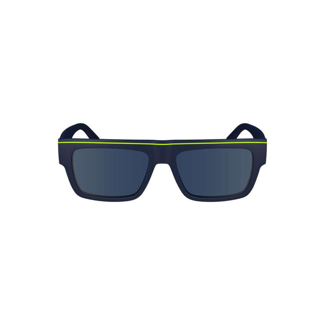 Blue Plastic Men SunglassesElevate your style quotient with these striking Calvin Klein sunglasses, designed for the man who appreciates refinement with an edge. Boasting a sleek injected plastic frame that complements the bold rectangular blue lenses, th