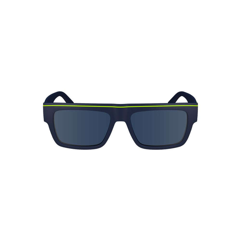 Blue Plastic Men SunglassesElevate your style quotient with these striking Calvin Klein sunglasses, designed for the man who appreciates refinement with an edge. Boasting a sleek injected plastic frame that complements the bold rectangular blue lenses, th
