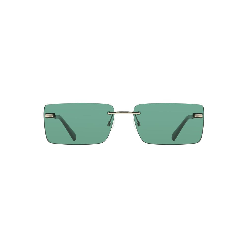 Green Metal Women SunglassDare to define your style with these Calvin Klein statement sunglasses. A quintessential blend of fashion and comfort, these shades feature a sleek metal frame with rectangular green lenses that command attention. Perfect for the