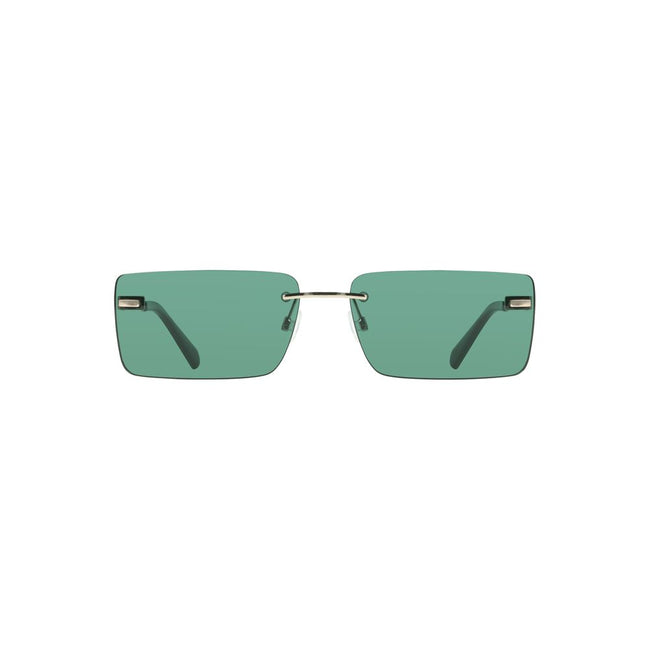 Green Metal Women SunglassDare to define your style with these Calvin Klein statement sunglasses. A quintessential blend of fashion and comfort, these shades feature a sleek metal frame with rectangular green lenses that command attention. Perfect for the