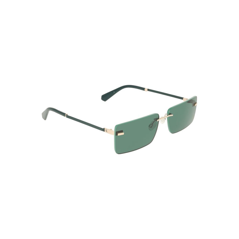 Green Metal Women SunglassDare to define your style with these Calvin Klein statement sunglasses. A quintessential blend of fashion and comfort, these shades feature a sleek metal frame with rectangular green lenses that command attention. Perfect for the