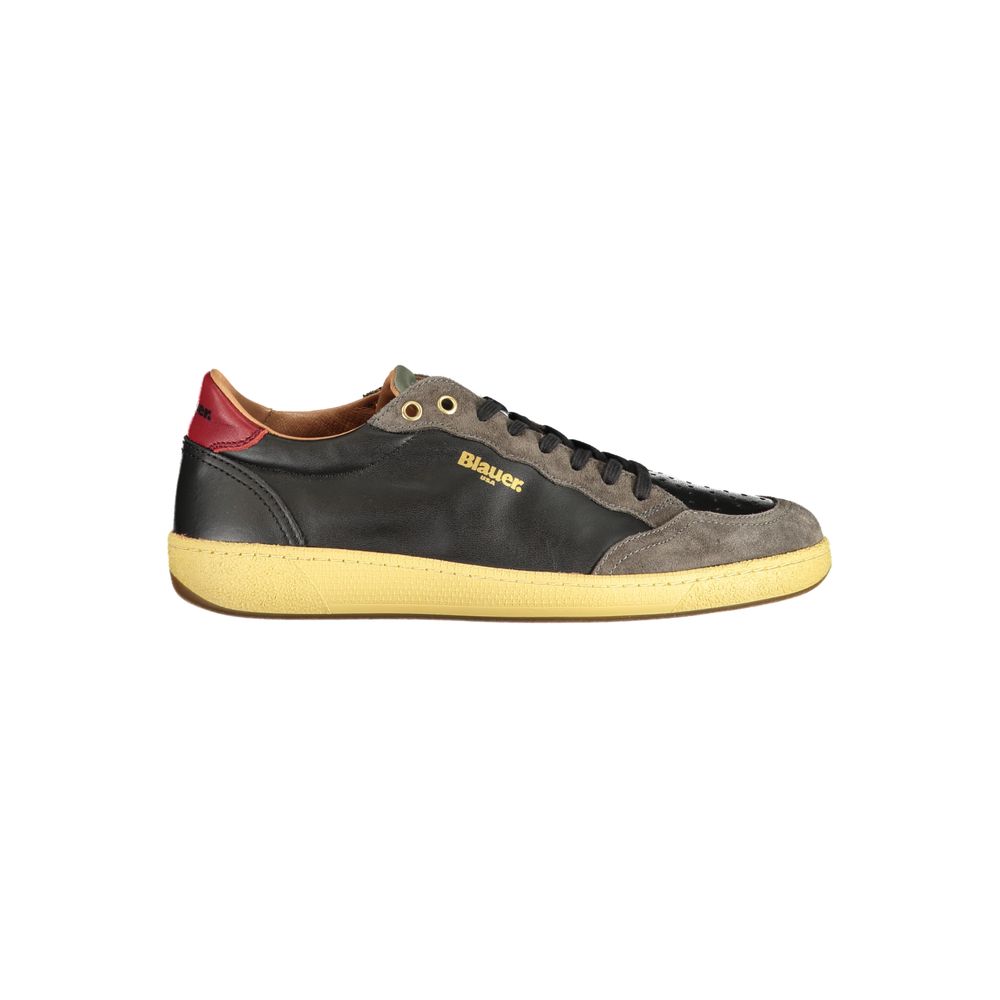 Schwarze Leder-Sneaker mit Wechselfußbett von BLAUER