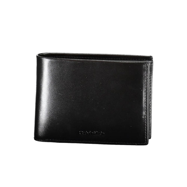 Black Leather Men WalletIndulge in the epitome of sophistication with this Calvin Klein wallet, crafted for the modern man who values security as much as style. It embodies functionality with its dual compartments, a secure coin purse, and ample card slot