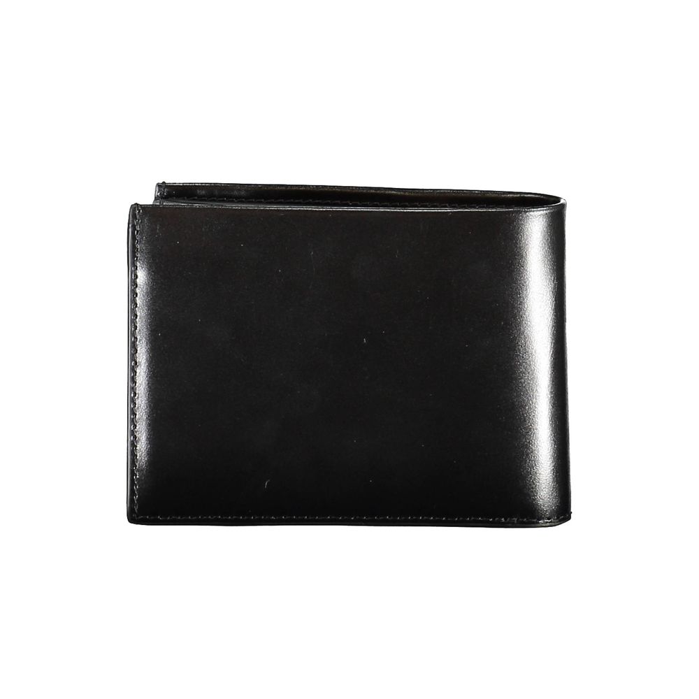 Black Leather Men WalletIndulge in the epitome of sophistication with this Calvin Klein wallet, crafted for the modern man who values security as much as style. It embodies functionality with its dual compartments, a secure coin purse, and ample card slot
