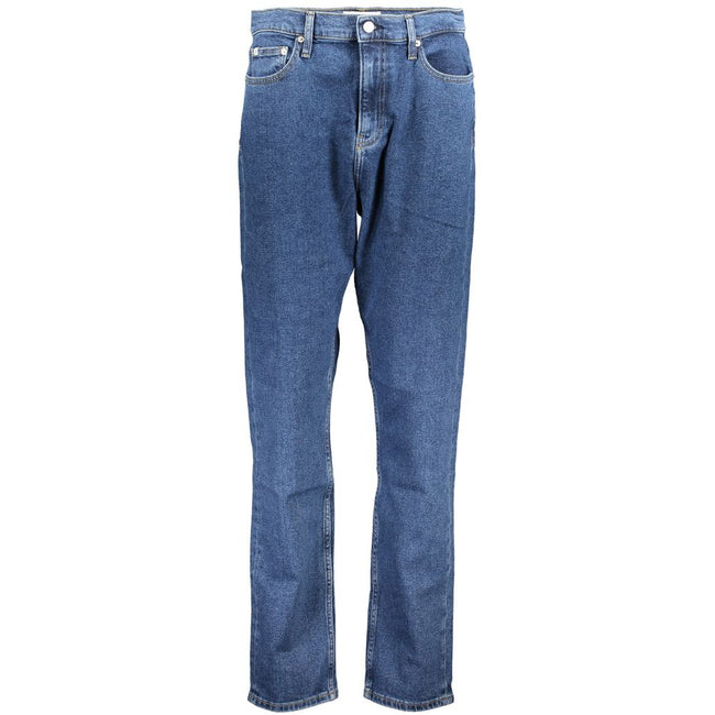 Blue Cotton Women's JeanStep into the epitome of effortless chic with Calvin Klein’s AUTHENTIC SLIM STRAIGHT JEANS. Precision-cut for a sleek silhouette, these jeans offer the perfect blend of comfort and sophistication. Designed for the modern fashionist