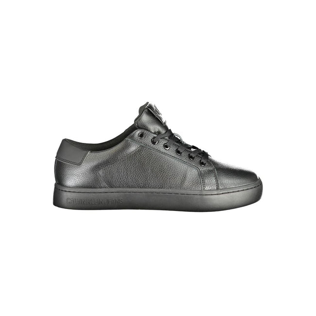 Black Polyethylene Men SneakerUnleash your dynamic style with Calvin Klein’s immaculately designed sneakers. These bold sports shoes are not just about style; they come with a removable footbed, ensuring maximum comfort for the modern man on the move. Cra