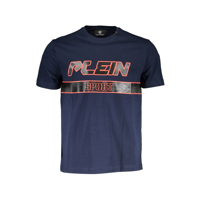 Blue Cotton Men T-ShirtElevate your sporty ensemble with a dash of audacious luxury – the Plein Sport Short Sleeve T-Shirt is the epitome of casual couture for the modern man. Its crew neck and striking print are paired with the brand’s unmistakable logo,