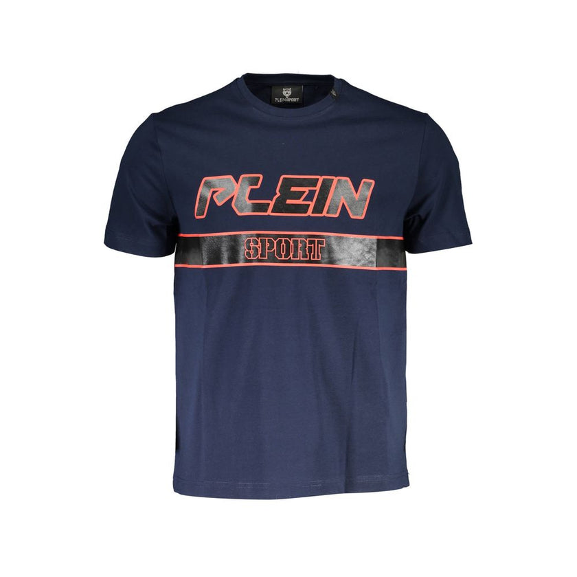 Blue Cotton Men T-ShirtElevate your sporty ensemble with a dash of audacious luxury – the Plein Sport Short Sleeve T-Shirt is the epitome of casual couture for the modern man. Its crew neck and striking print are paired with the brand’s unmistakable logo,
