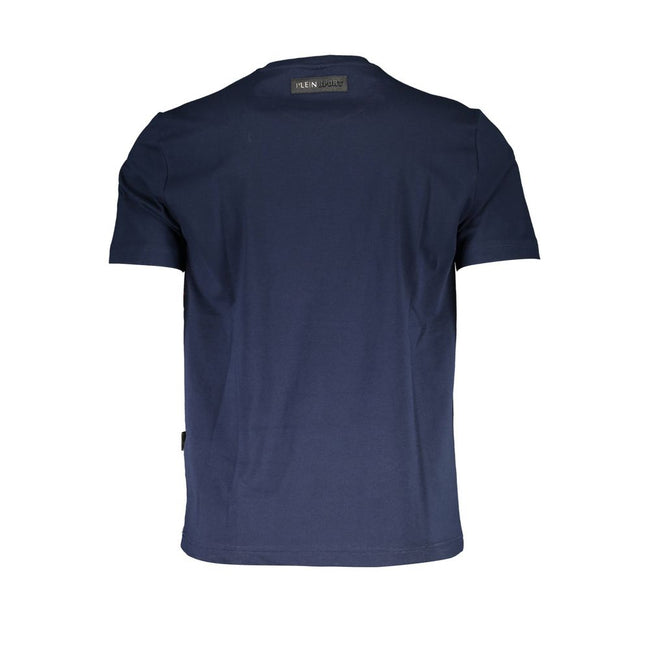 Blue Cotton Men T-ShirtElevate your sporty ensemble with a dash of audacious luxury – the Plein Sport Short Sleeve T-Shirt is the epitome of casual couture for the modern man. Its crew neck and striking print are paired with the brand’s unmistakable logo,