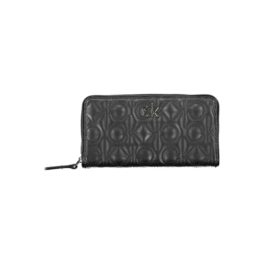 Black Polyethylene Women WalletElevate your essentials with the chic elegance of the Calvin Klein wallet. A testament to minimalist sophistication, this sleek accessory is designed to keep your personal items secure and organized. With five compartments i