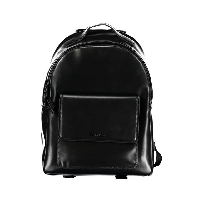 Elegant Black Urban Backpack with Laptop CompartmentUpgrade your accessory game with the Calvin Klein Backpack, tailored for the modern urbanite. This stylish backpack features a convenient single handle design, adjustable straps for personalized comfort,
