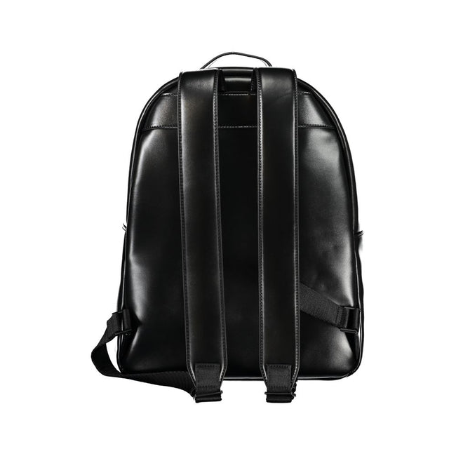 Elegant Black Urban Backpack with Laptop CompartmentUpgrade your accessory game with the Calvin Klein Backpack, tailored for the modern urbanite. This stylish backpack features a convenient single handle design, adjustable straps for personalized comfort,