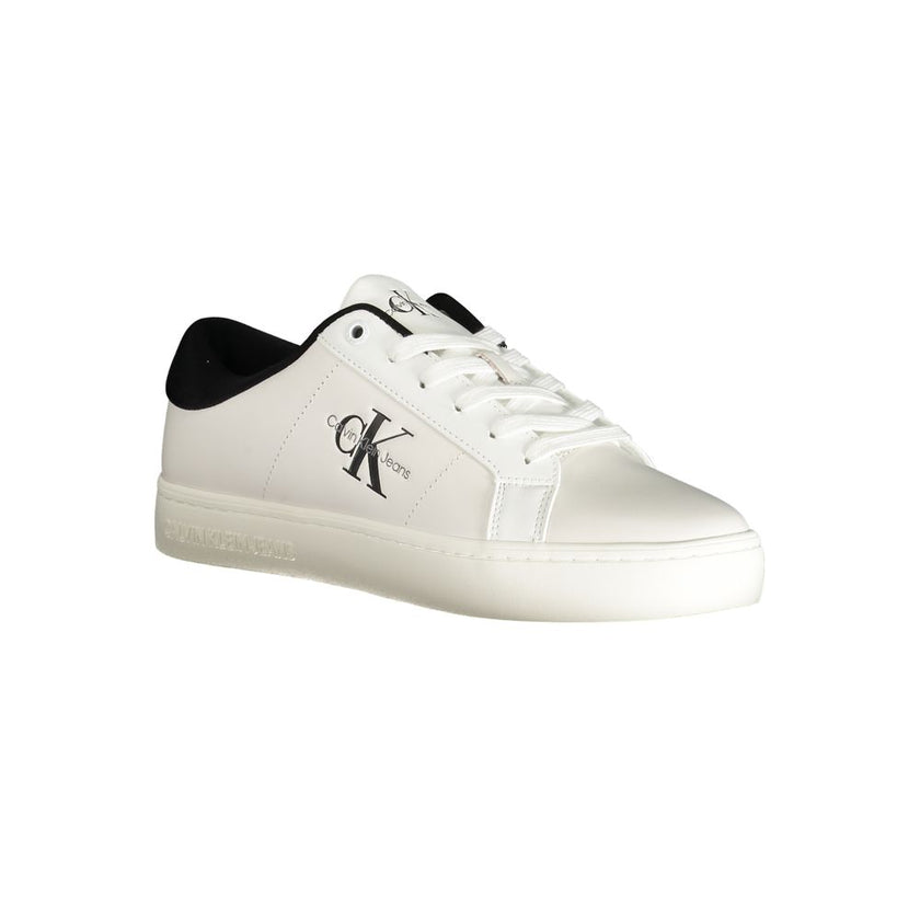 White Polyester SneakerSPORTS FOOTWEAR WITH LACES, CONTRAST DETAILS, PRINT, LOGO, 50% RECYCLED THERMOPLASTIC RUBBERWhite Polyester Sneaker${tagsCalvin KleinAulae White Polyester Sneaker Calvin KleinAulae White Polyester Sneaker SPORTS FOOTWEAR WITH LACES,