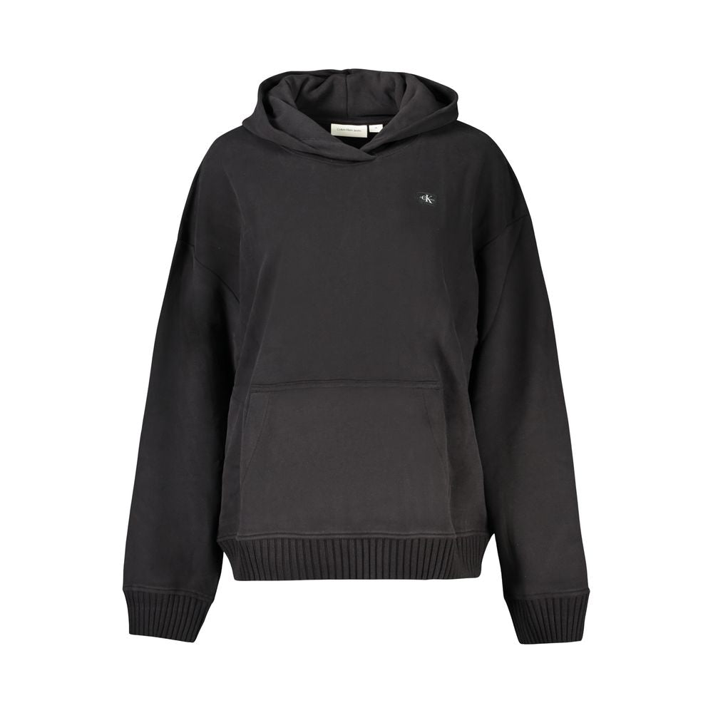 Black Cotton Women SweaterStep into the epitome of cool comfort with Calvin Klein’s sleek long-sleeved hooded sweatshirt. A classic black hue meets the soft touch of brushed fabric for a lounge-ready staple that doesn’t skimp on style. With a handy centra